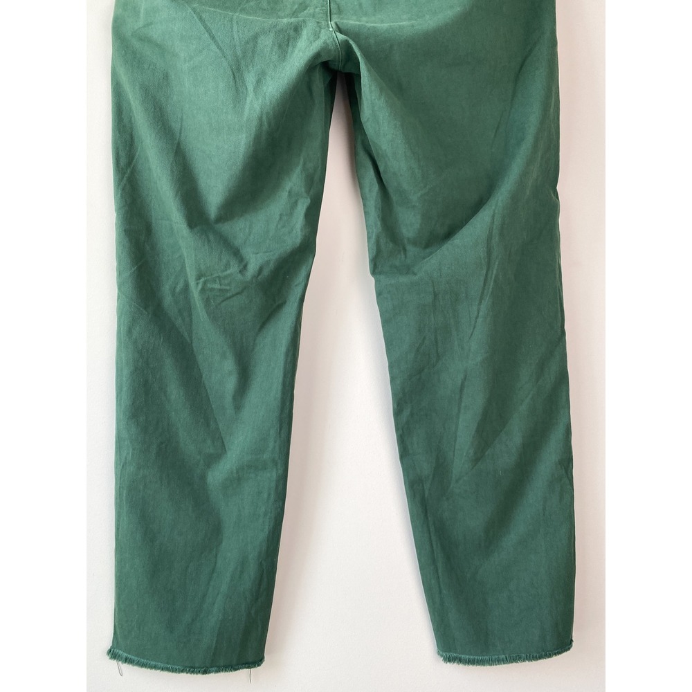Frank & Eileen Womens Wicklow Chino Pants 8 Green Raw Hem Italian Cotton Classic - Picture 8 of 12